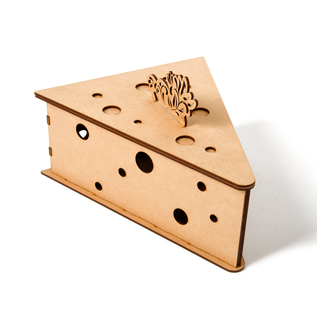 Cheese Wedge Wooden Box for Storage