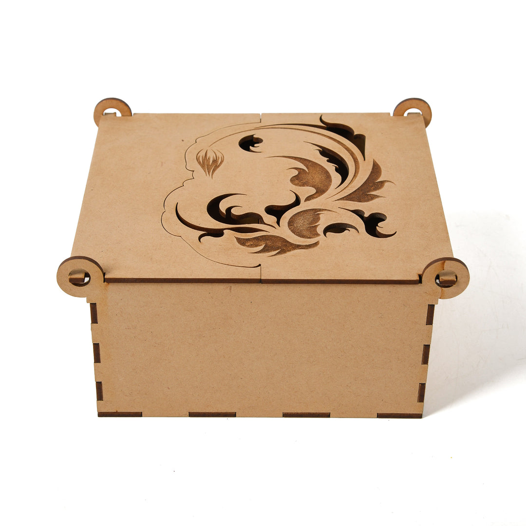 Wooden Box With Four Detachable Partitions