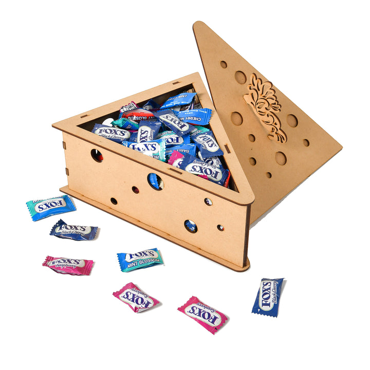 Cheese Wedge Wooden Box for Storage