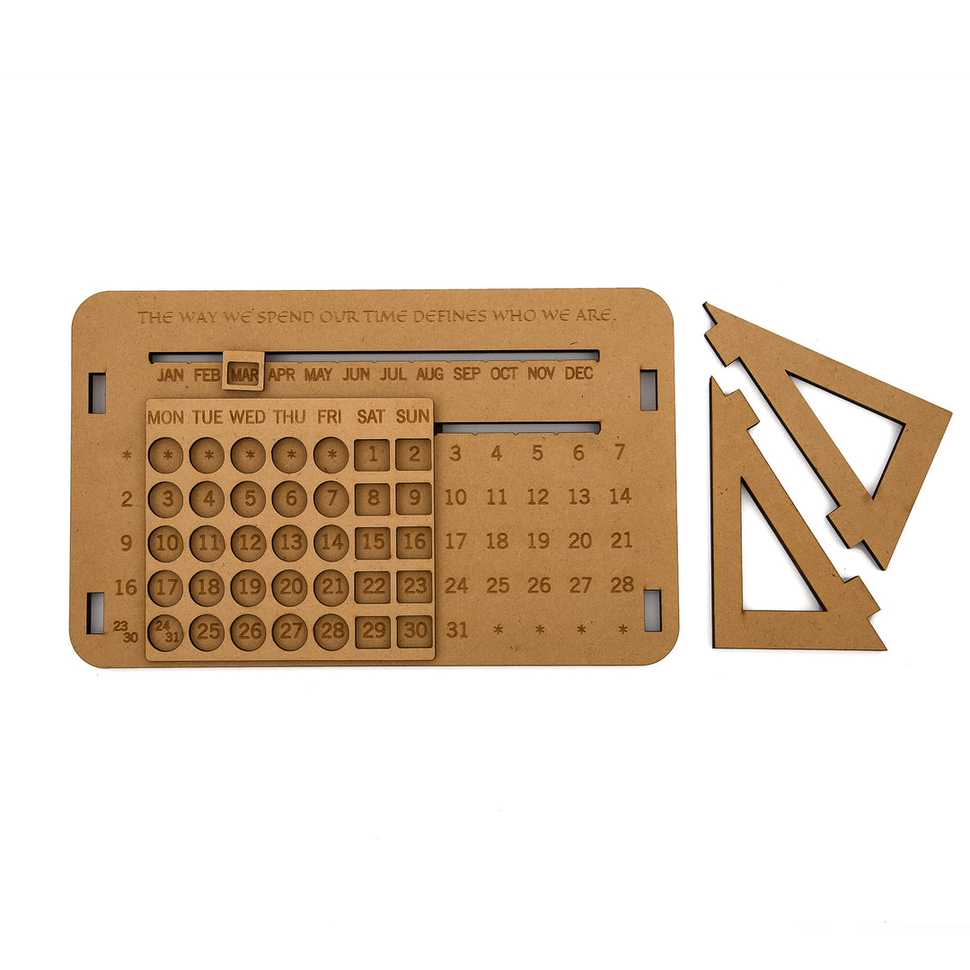 Wooden Lifetime Table Calendar | Perpetual Calendar