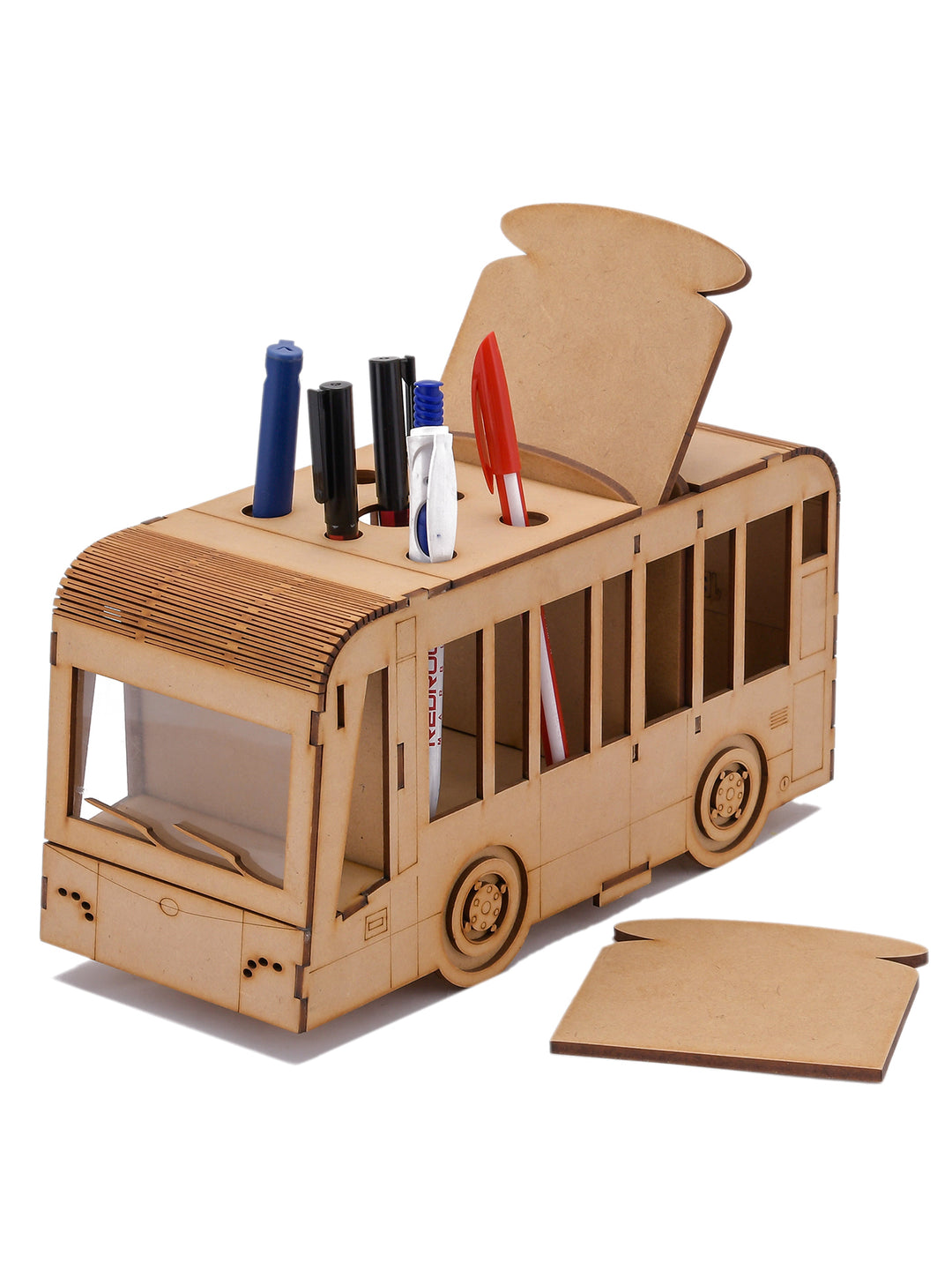 Bus Pen Stand with Dining Coasters (Set of 4)