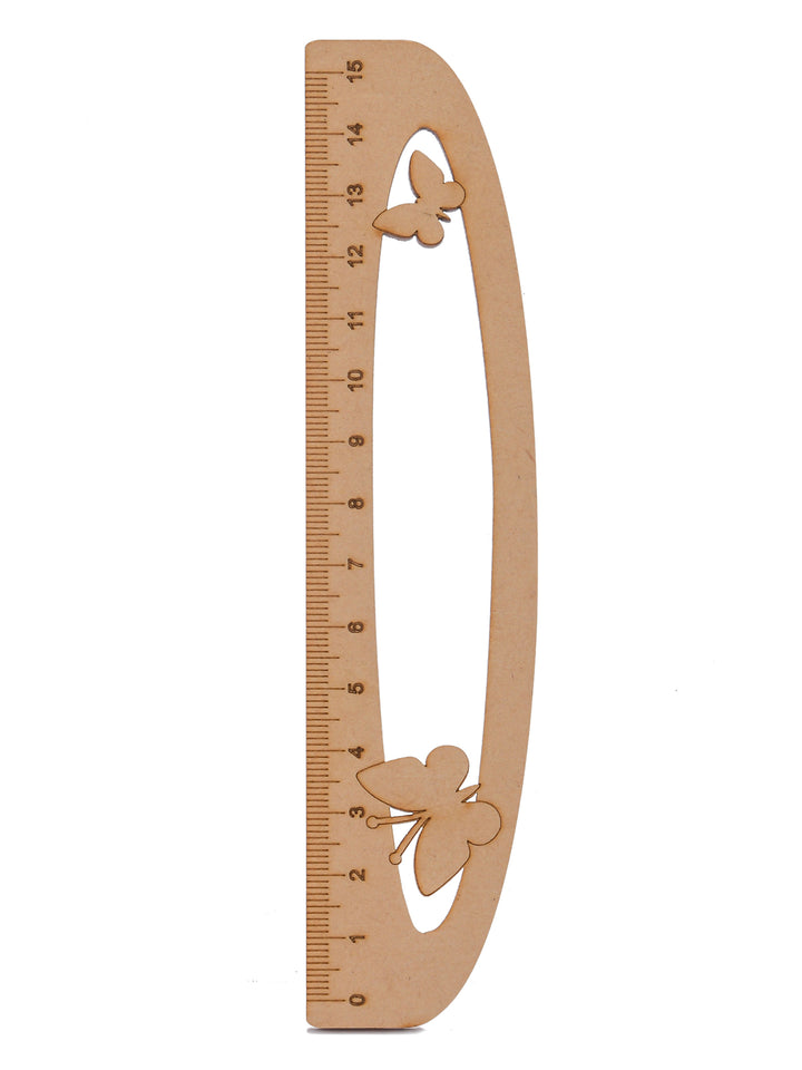 D Shape Butterfly Wooden Ruler | Scale 15 CMS - The Engraved Store