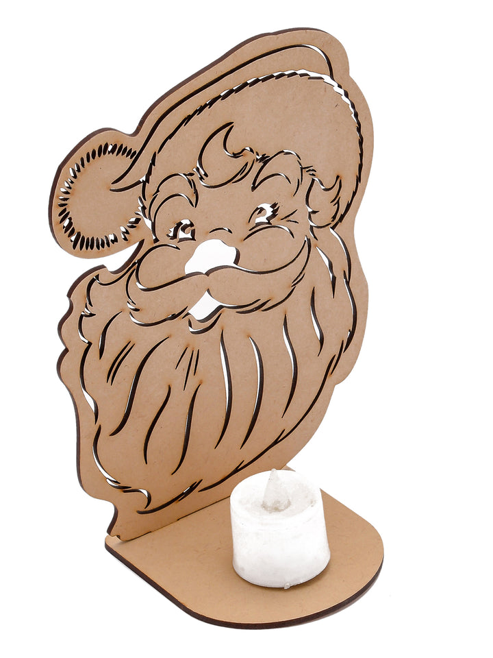 Wooden Santa Claus Tea-light Holder
