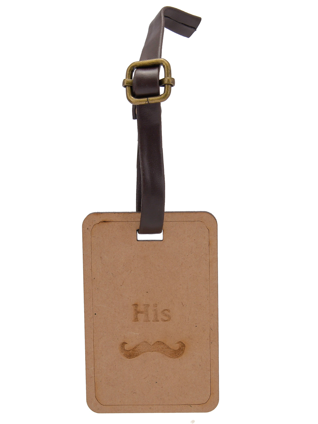 His - Engraved Wooden Luggage Tag