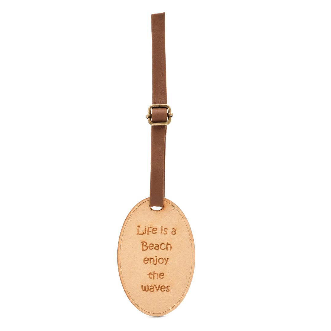 Life is a Beach Enjoy the Waves - Wooden Engraved Luggage Tag | Bag tag