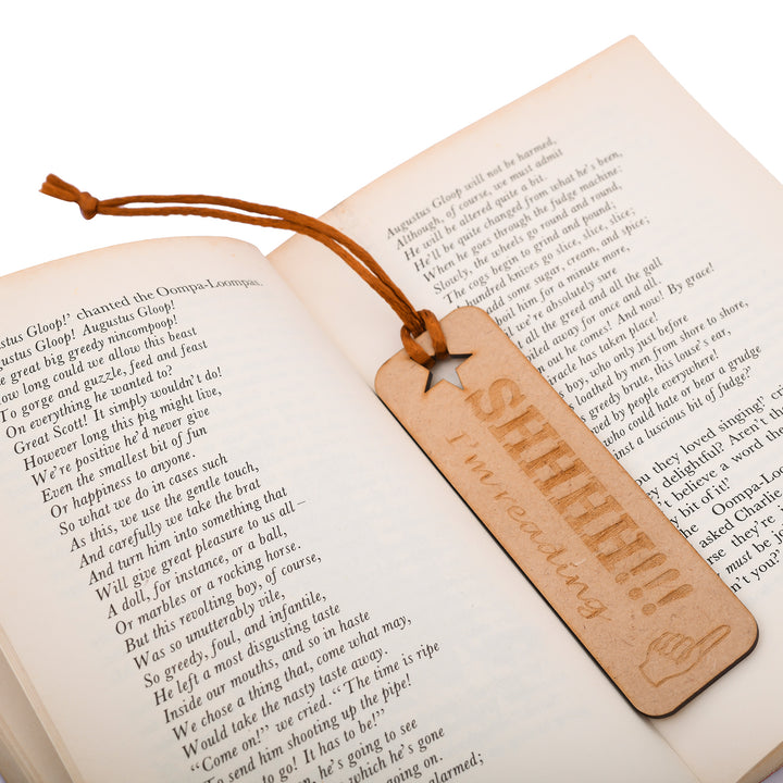 Shh! I am Reading - Personalised Wooden Bookmark