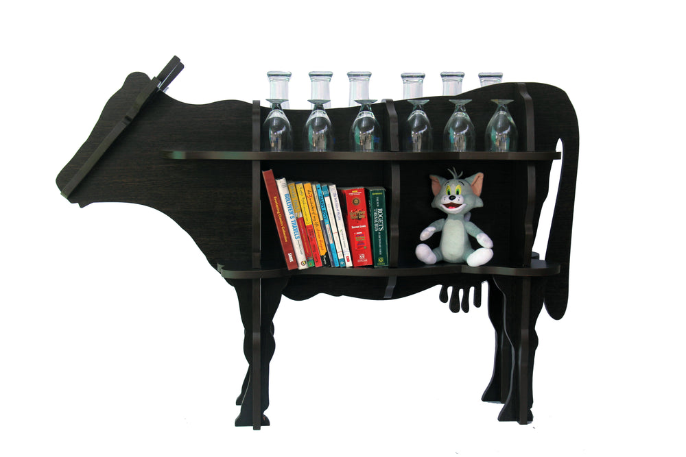 Wooden Cow Shaped Easy to Assemble Bookshelf - The Engraved Store