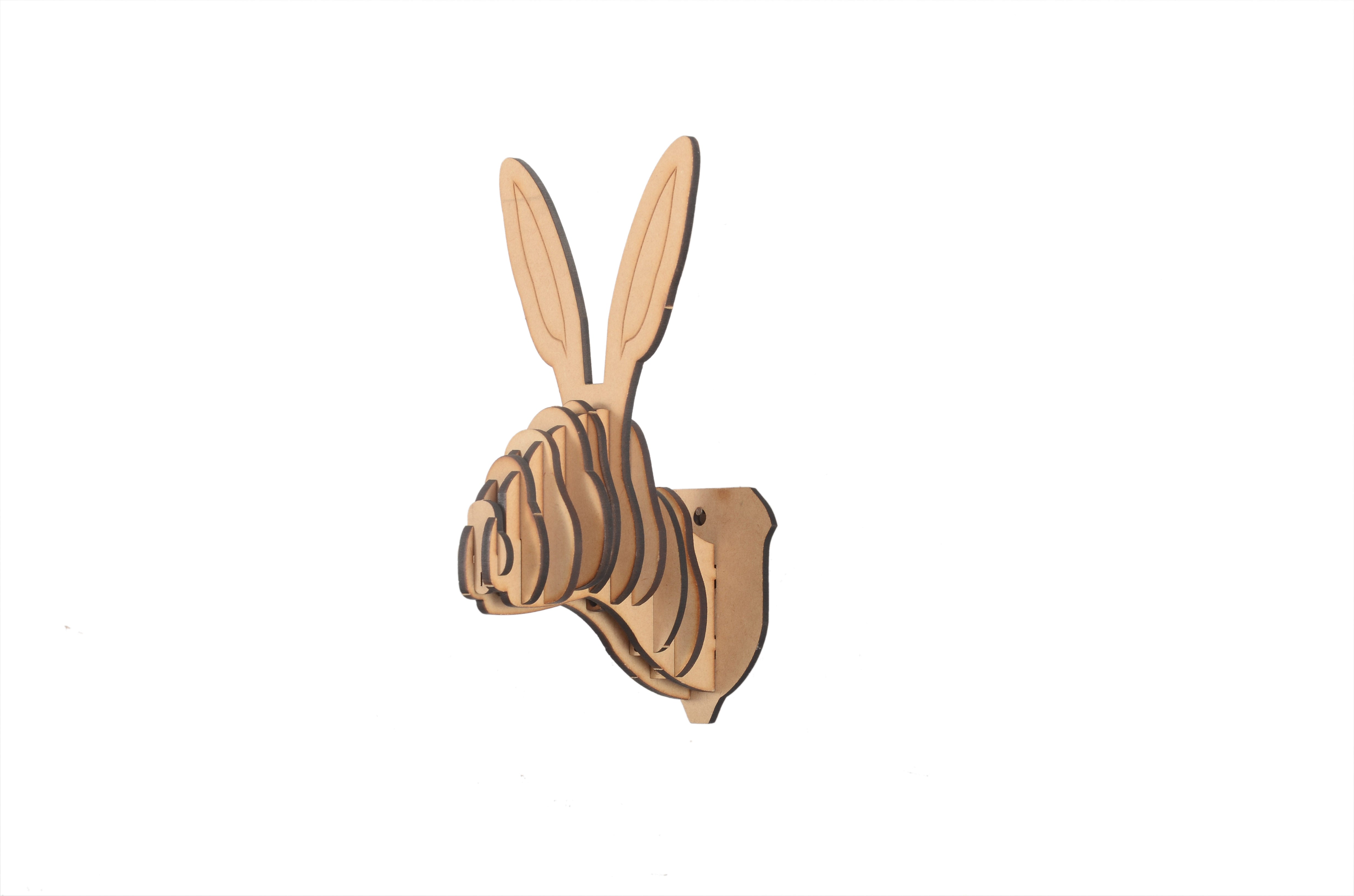 Wooden Rabbit Animal Head | Wall Decor | The Engraved Store