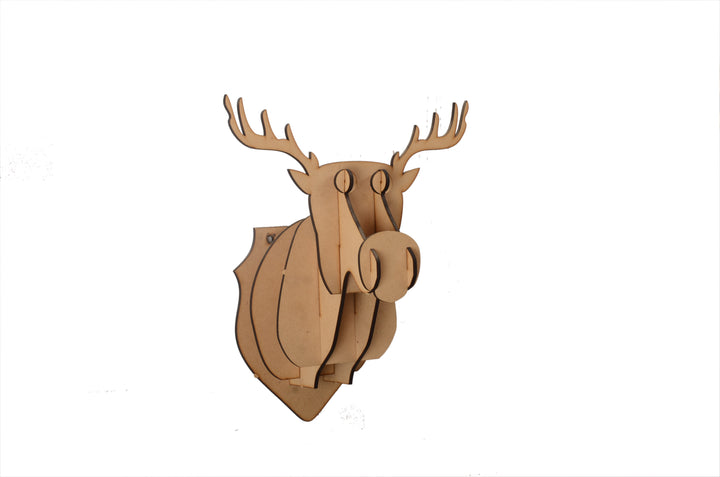 Wooden Deer Head | Wall Animal Art