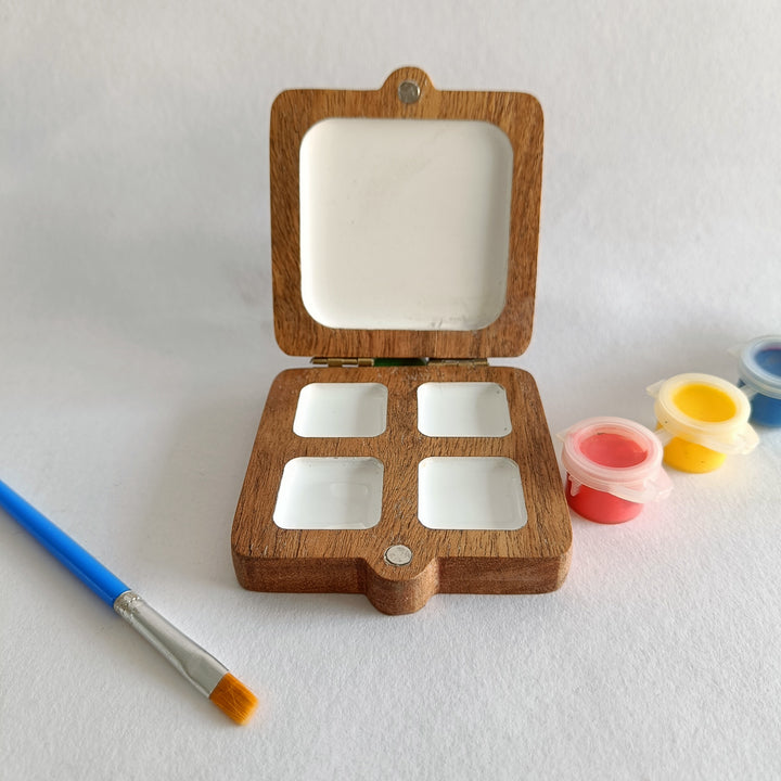 Portable Wooden Colour Palette | Painting Tray (4+1)