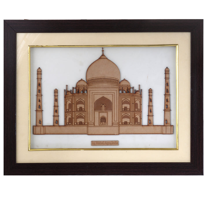 Taj Mahal - Wooden Engraved Frame