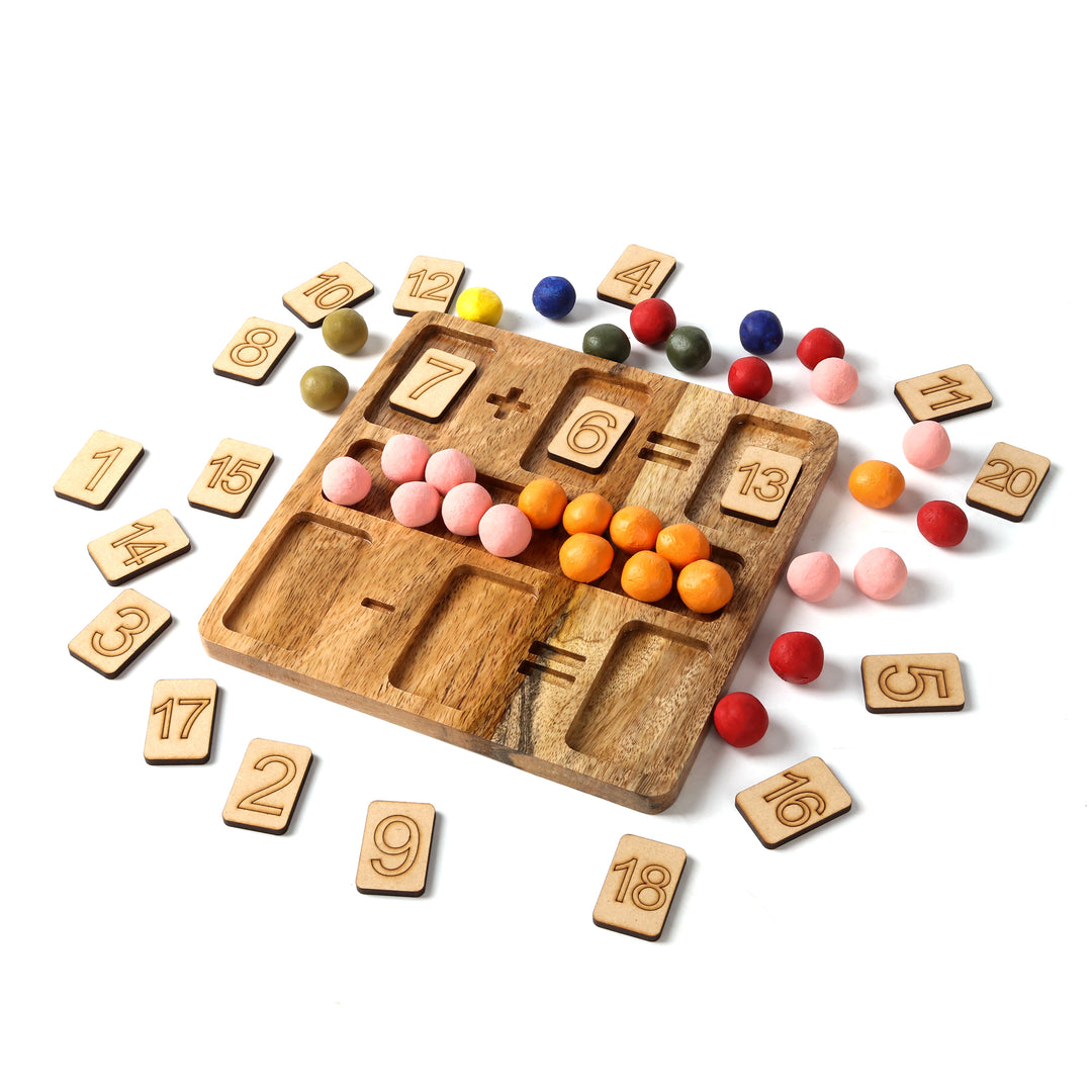 Wooden Calculation Tray (Addition & Subtraction)