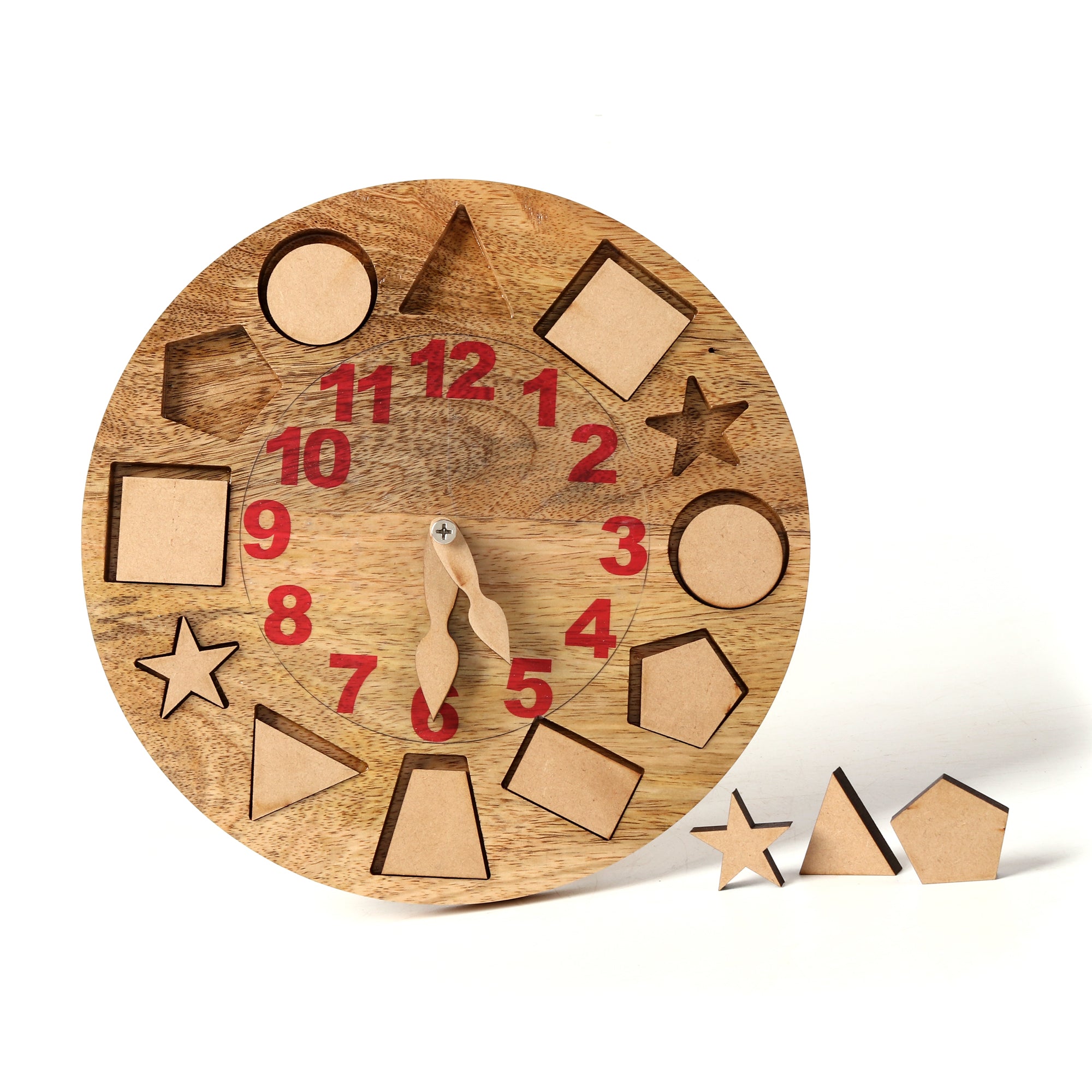Geometric Wood Puzzle Clock | The Engraved Store