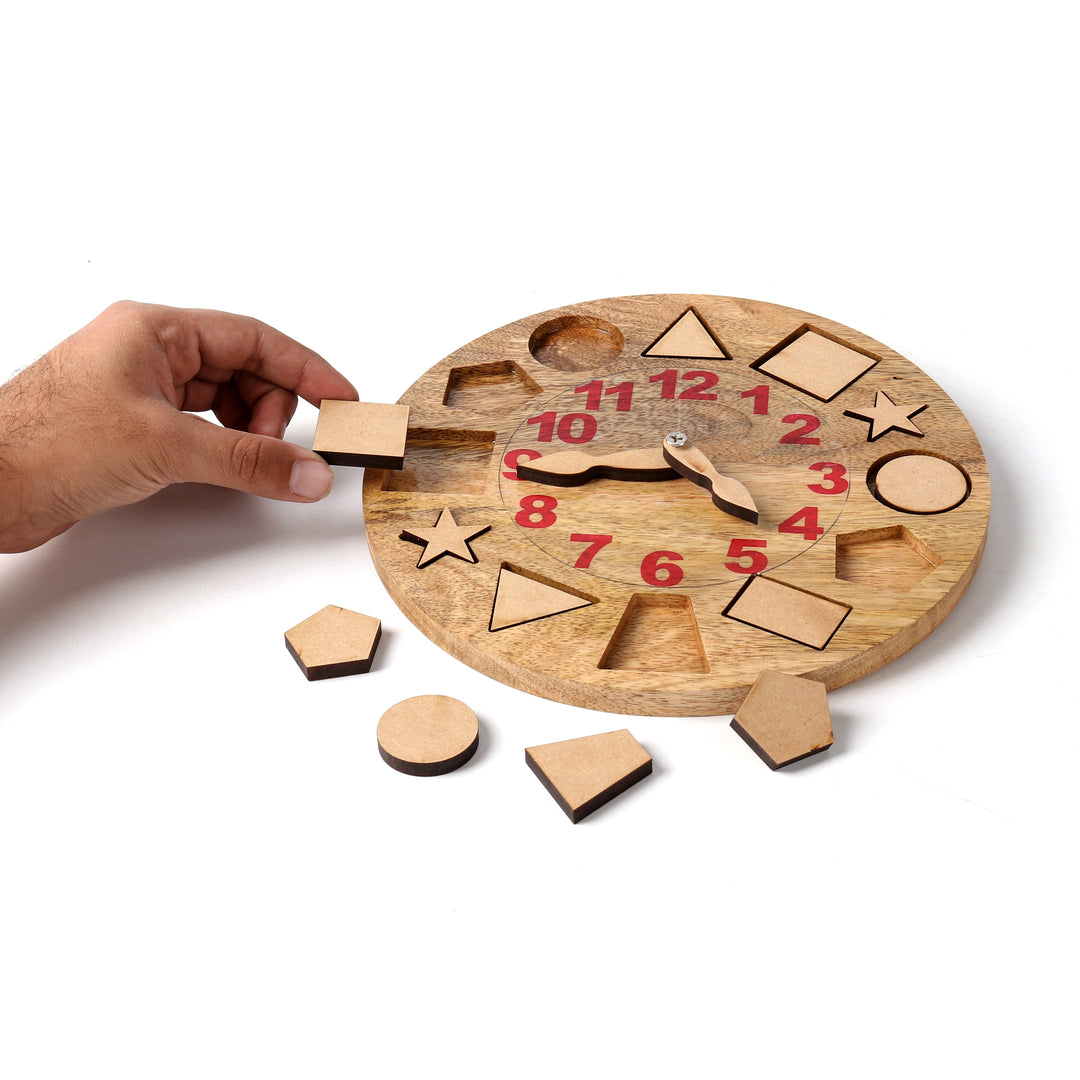 Geometric Wood Puzzle Clock