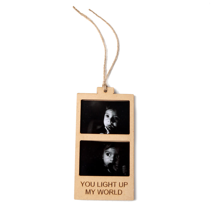 You Light Up My World | Wooden Polaroid Photo Frame | Customised Gift