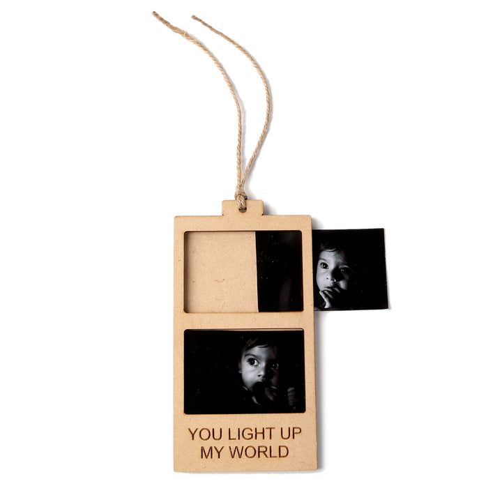 You Light Up My World | Wooden Polaroid Photo Frame | Customised Gift