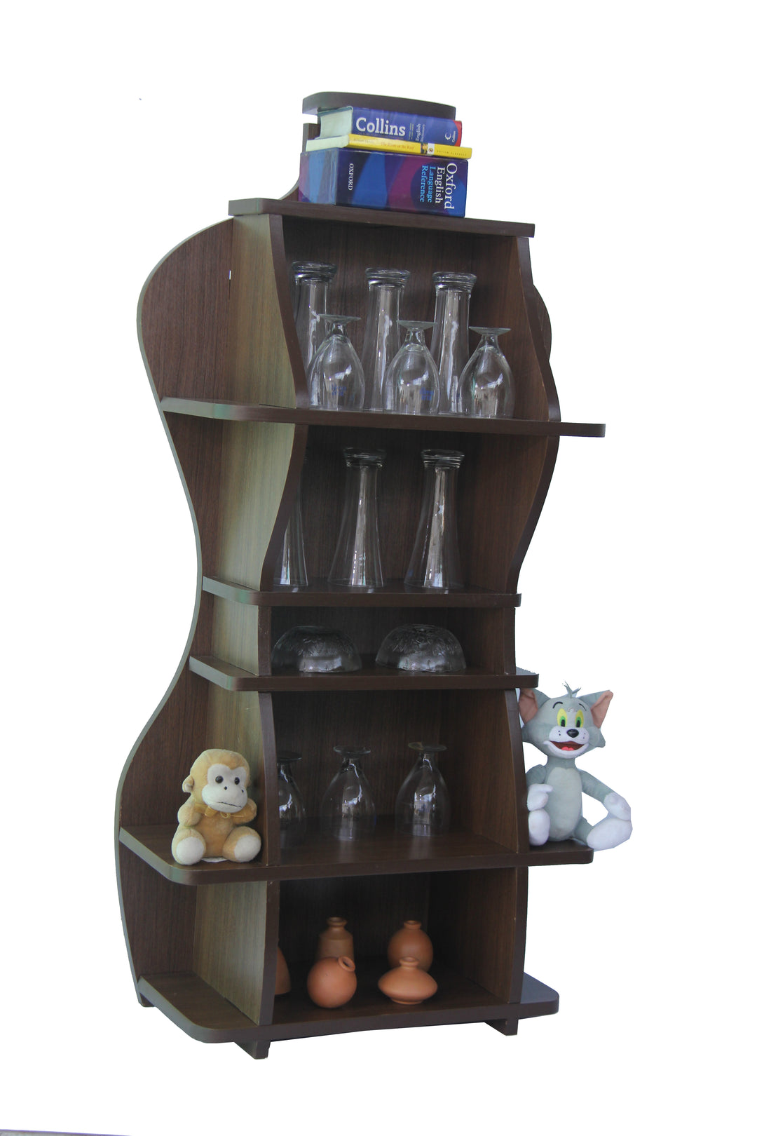 Wooden Bookshelf / Wine Cabinet - Shape of Lady - The Engraved Store