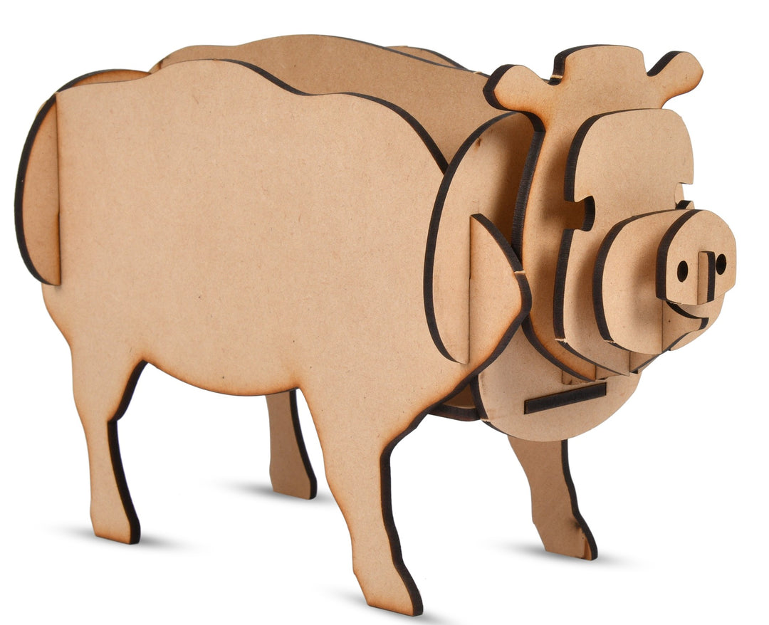 Pig Shape Table Decor DIY (Wooden)