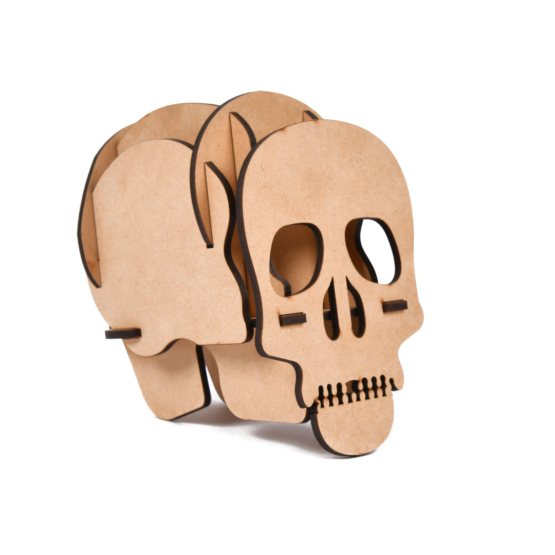 Wooden DIY Skull 3D Pen Holder Desk Organizer Table Décor