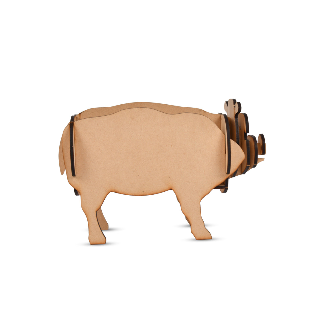 Pig Shape Table Decor DIY (Wooden)