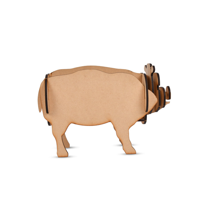 Pig Shape Table Decor DIY (Wooden)