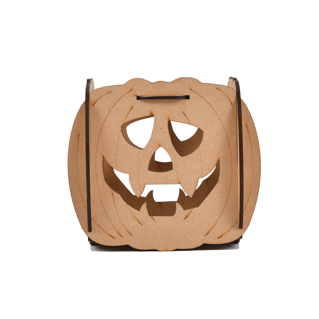 Pumpkin Halloween Tea-light Holder - Wooden