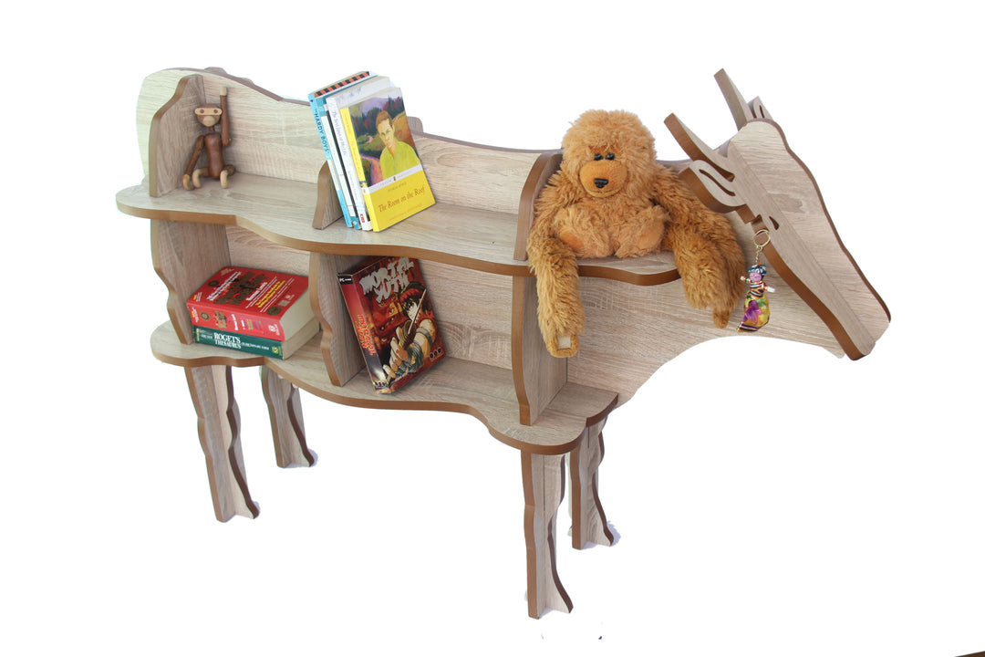Wooden Cow Shaped Easy to Assemble Bookshelf - The Engraved Store